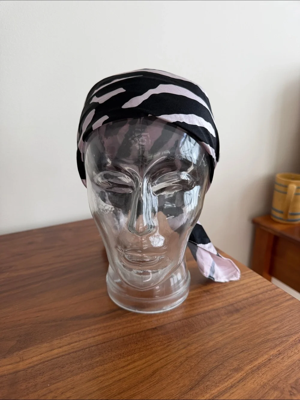 Nick & Nora Black and Light Pink Zebra Print Scarf